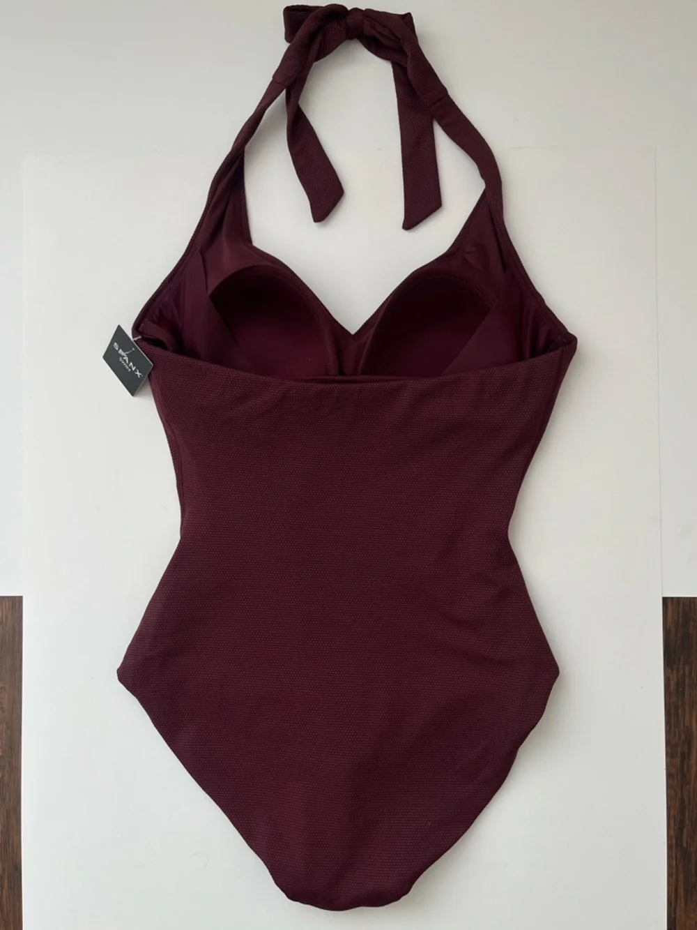 Spanx halter one piece swimsuit Mulberry XL NEW